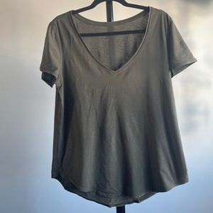 Camo green Lululemon Love V Tee